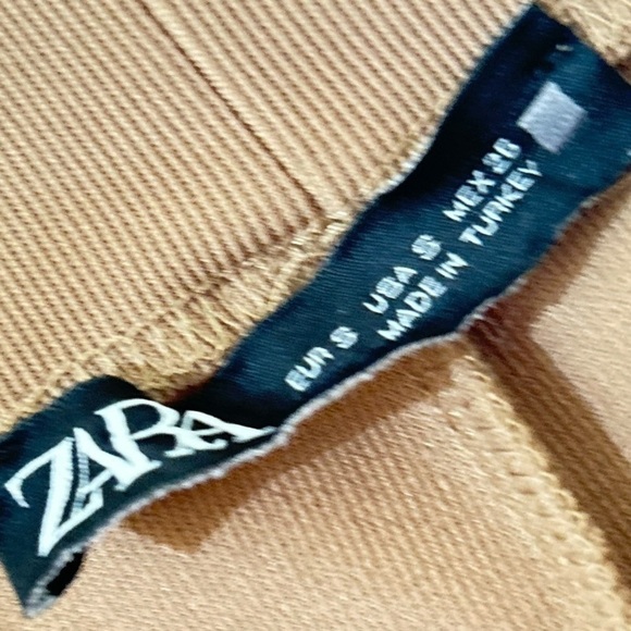 Zara tan high waisted split hem legging pants pull on stretchy size small - Picture 6 of 6